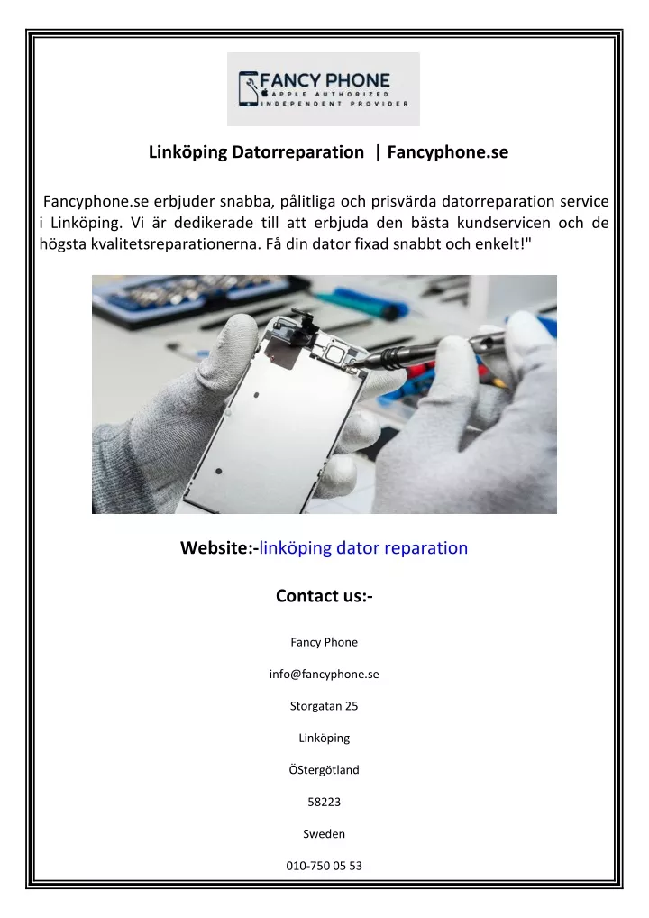 link ping datorreparation fancyphone se