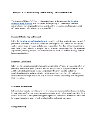 the impact of iot in monitoring and controlling