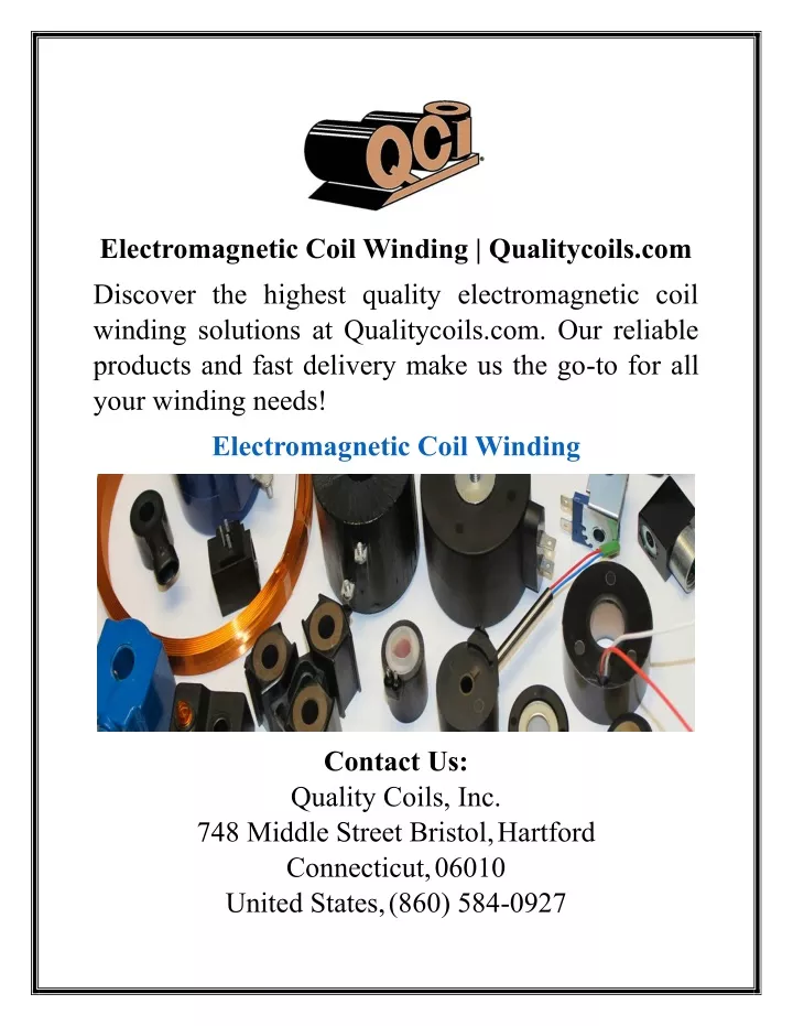 electromagnetic coil winding qualitycoils