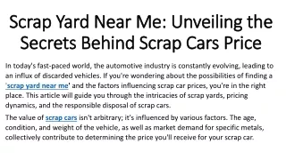 Scrap Yard Near Me Unveiling the Secrets Behind Scrap Cars Price