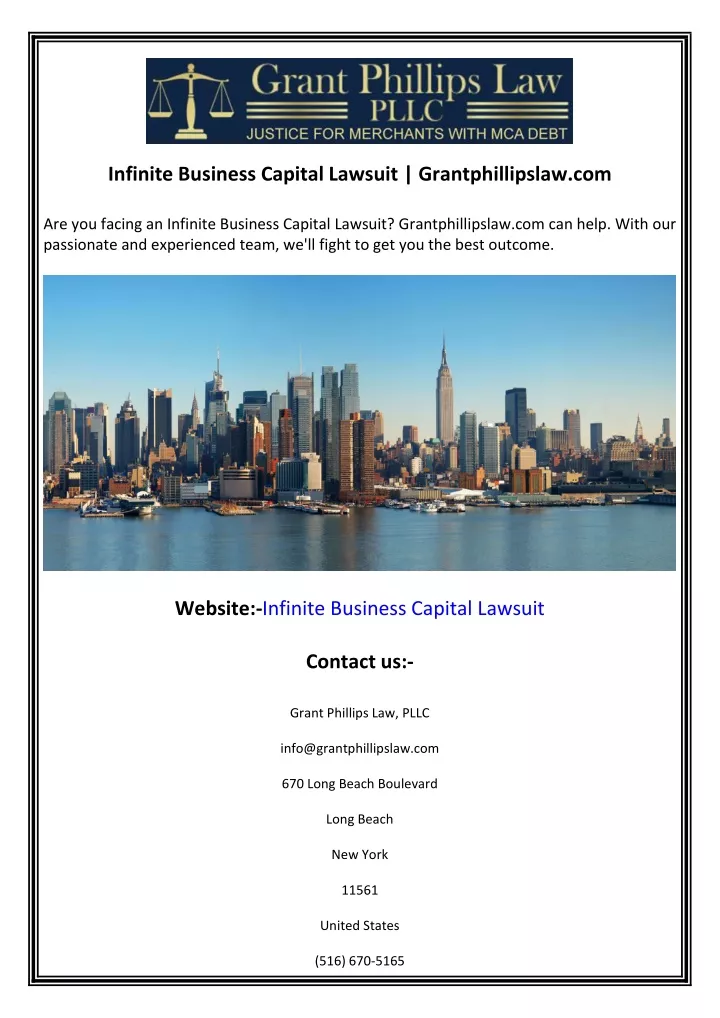 infinite business capital lawsuit