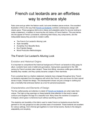 French cut leotards are an effortless way to embrace style - Google Docs