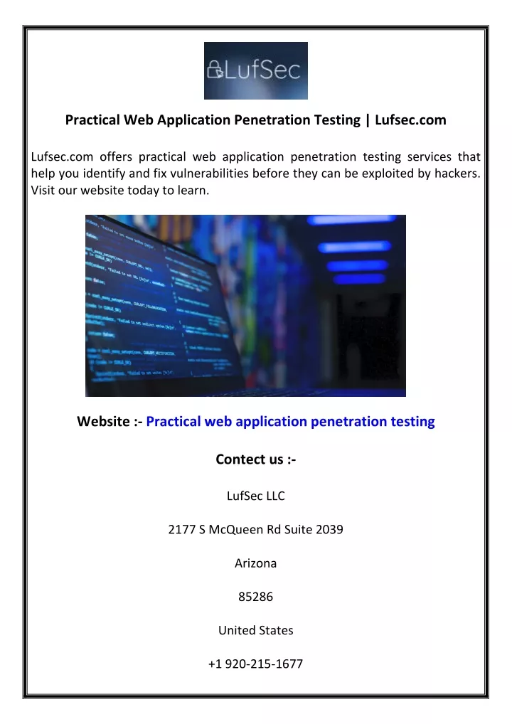 practical web application penetration testing
