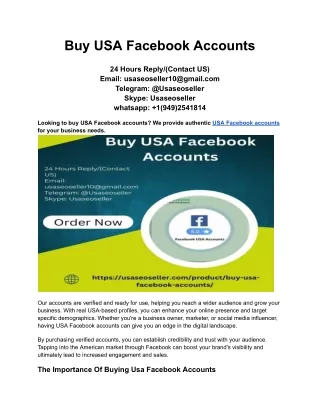 Buy USA Facebook Accounts