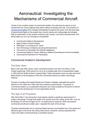 aeronautical investigating the mechanisms