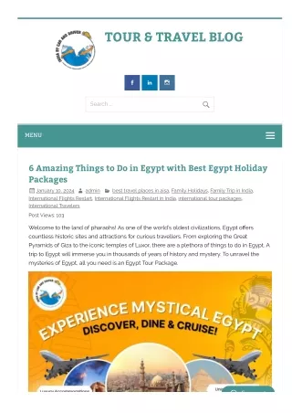 6 Amazing Things to Do in Egypt with Best Egypt Holiday Packages