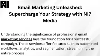 Email Marketing Unleashed Supercharge Your Strategy with NI7 Media