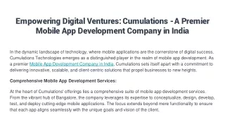 Empowering Digital Ventures_ Cumulations - A Premier Mobile App Development Company in India (1)
