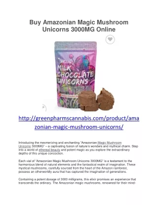 Buy Amazonian Magic Mushroom Unicorns 3000MG Online