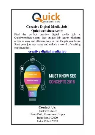 creative digital media job quickwebsiteseo