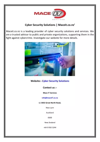 Cyber Security Solutions  Maceit.co.nz