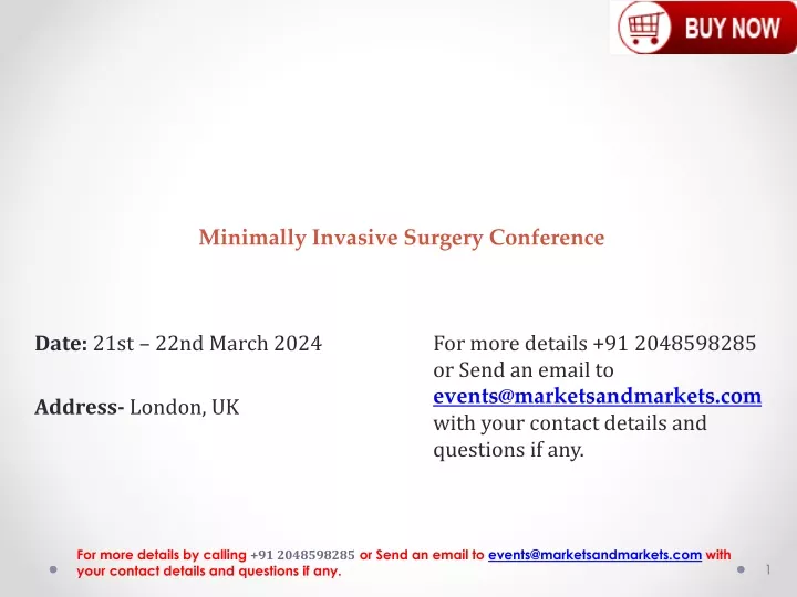 PPT Minimally Invasive Surgery ConferenceLondon, UK21st 22nd