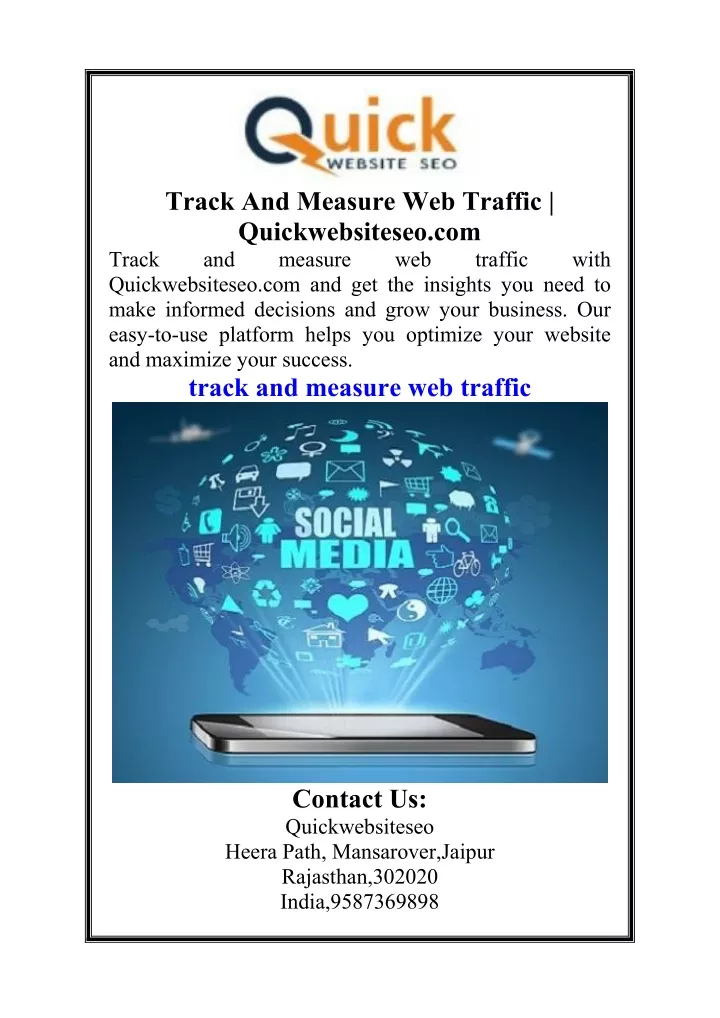 track and measure web traffic quickwebsiteseo