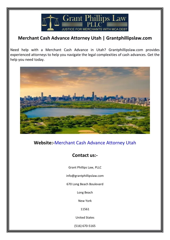 merchant cash advance attorney utah