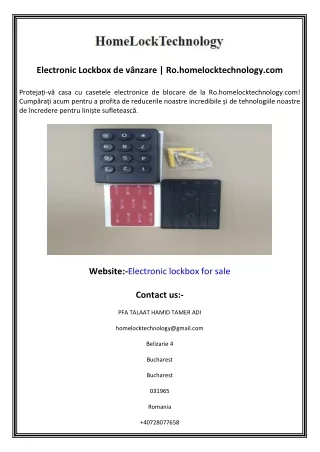 Electronic Lockbox de vânzare  Ro.homelocktechnology.com