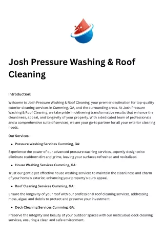 Josh Pressure Washing & Roof Cleaning