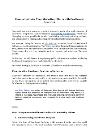 how to optimize your marketing efforts with