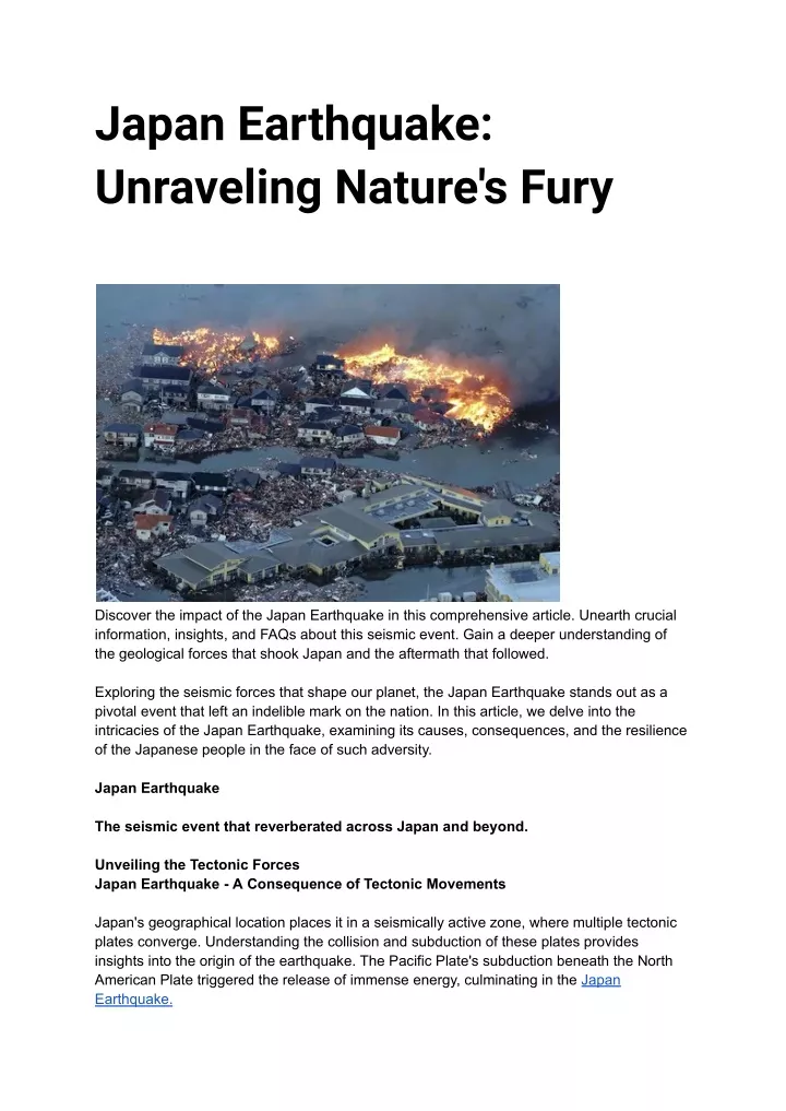 PPT - Japan Earthquake_ Unraveling Nature's Fury PowerPoint 