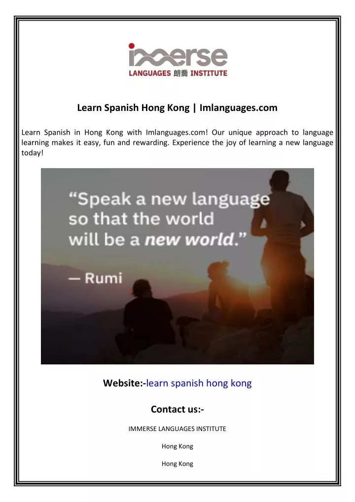 learn spanish hong kong imlanguages com