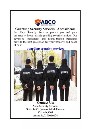 Guarding Security Services  Abcoser.com