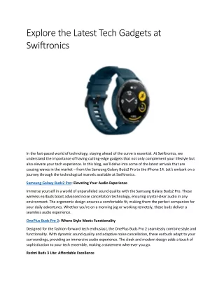 explore the latest tech gadgets at swiftronics