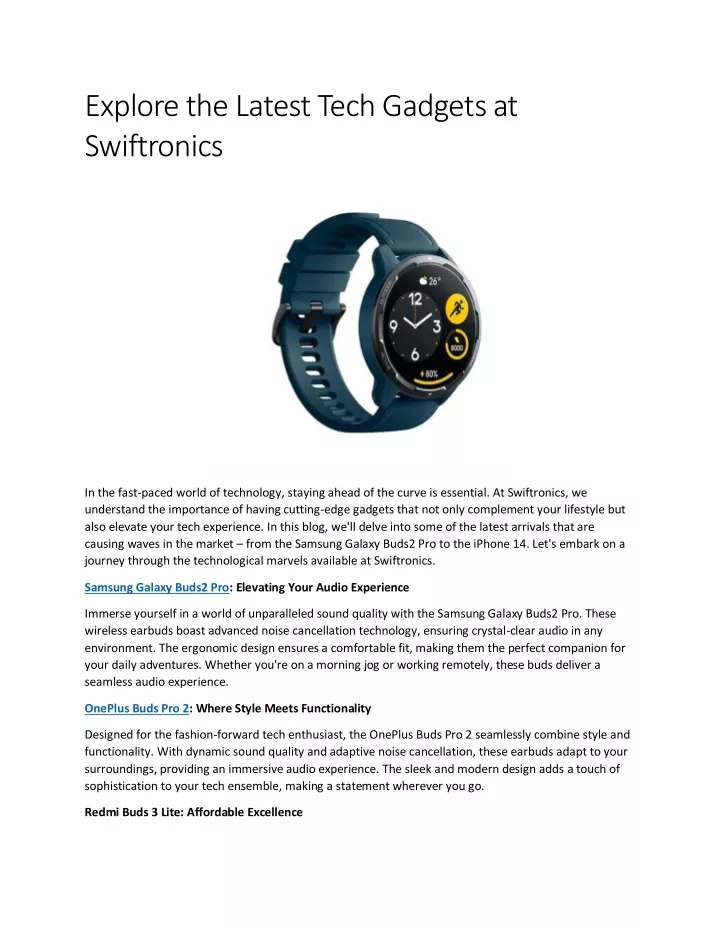 explore the latest tech gadgets at swiftronics