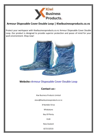 Armour Disposable Cover Double Loop  Kiwibusinessproducts co nz