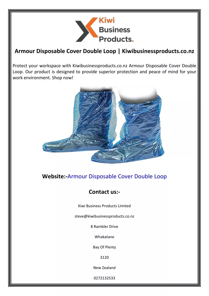 armour disposable cover double loop