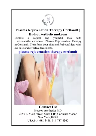 plasma rejuvenation therapy cortlandt