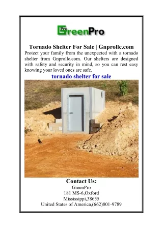 Tornado Shelter For Sale  Gnprollc.com