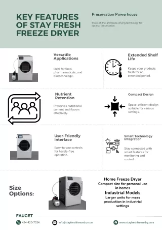 Key Features of Stay Fresh Freeze Dryer