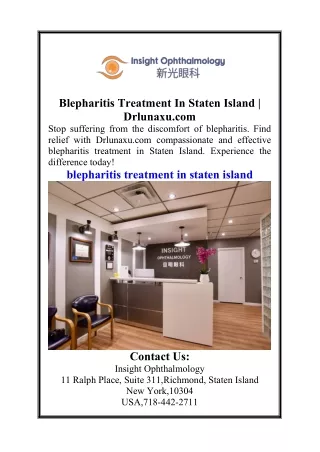 Blepharitis Treatment In Staten Island  Drlunaxu.com