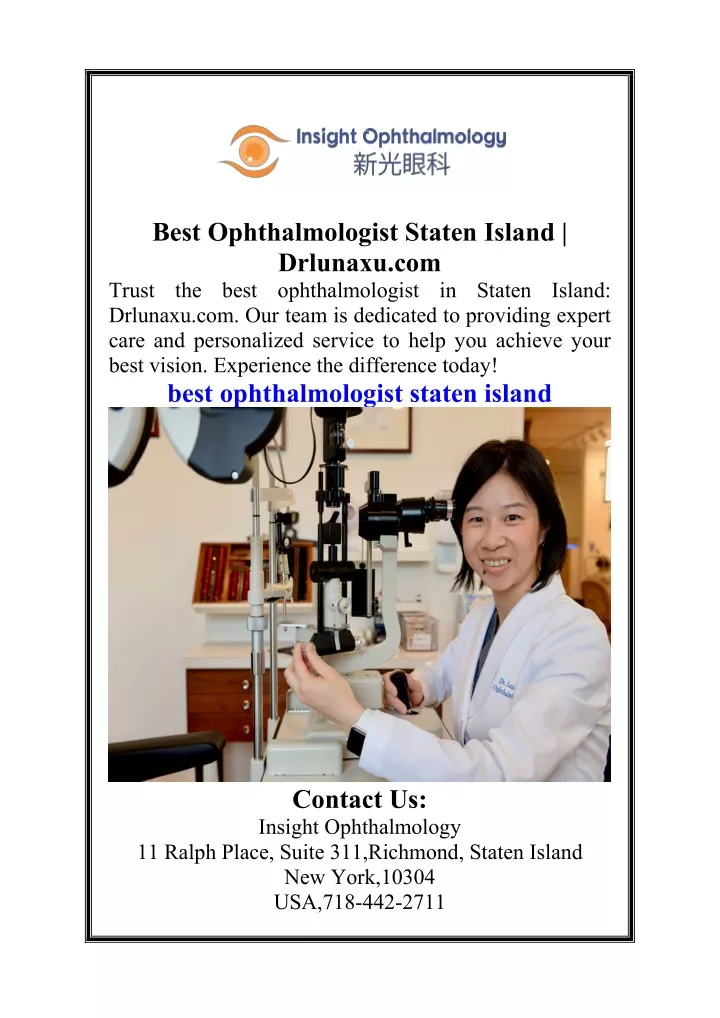 best ophthalmologist staten island drlunaxu