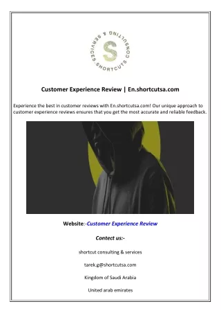 Customer Experience Review  En.shortcutsa.com