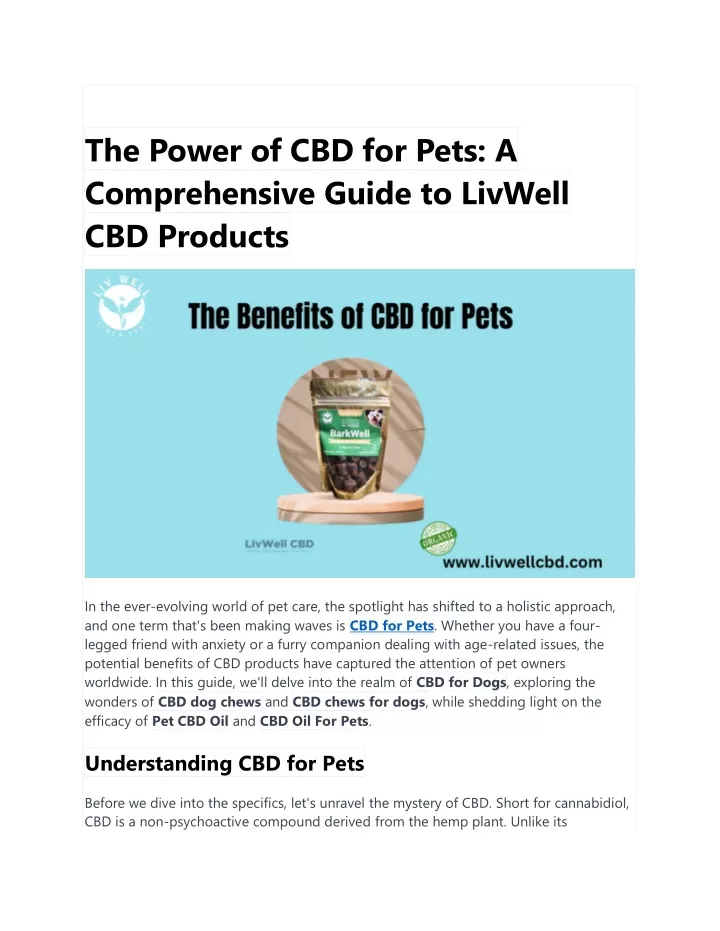 the power of cbd for pets a comprehensive guide