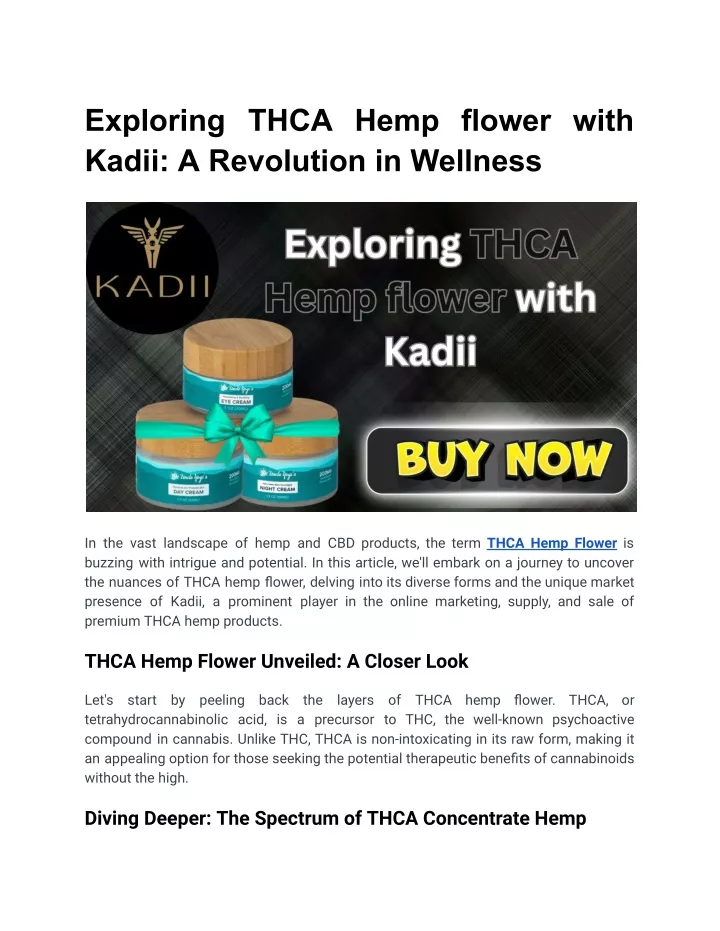 exploring thca hemp flower with kadii