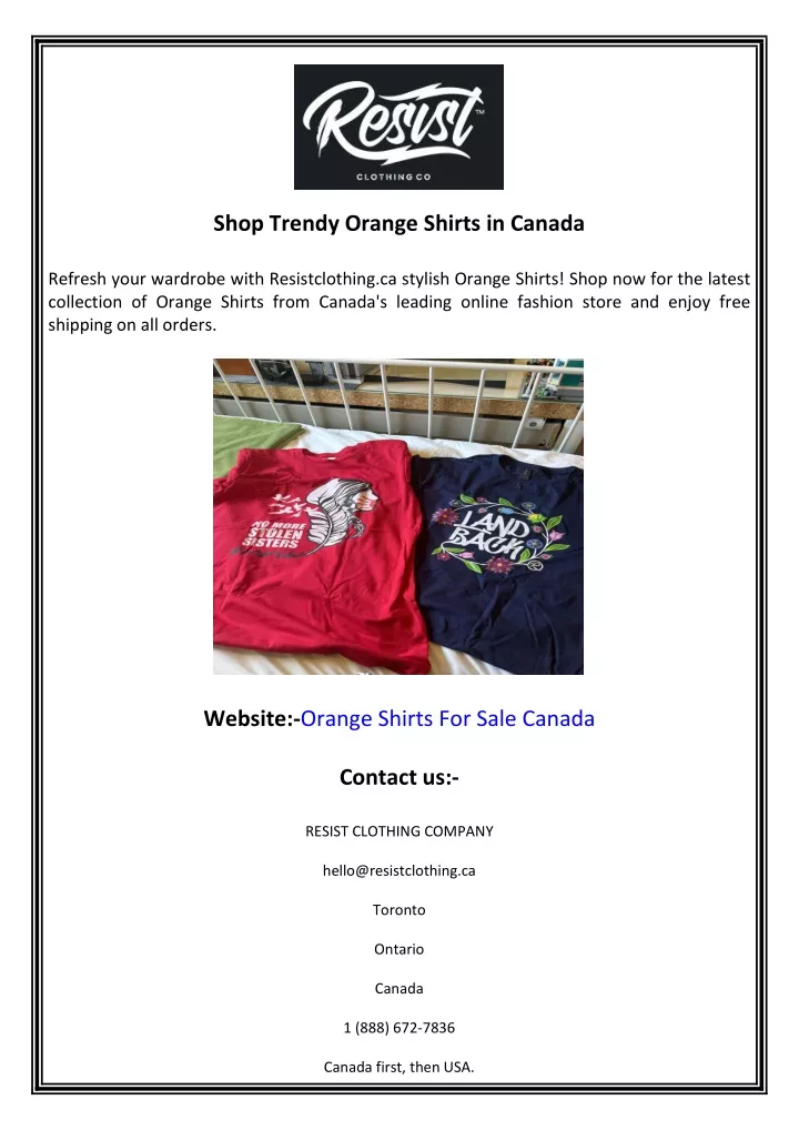 shop trendy orange shirts in canada