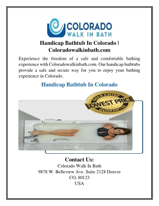 Handicap Bathtub In Colorado Coloradowalkinbath