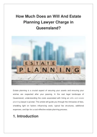 How Much Does an Will And Estate Planning Lawyer Charge in Queensland?