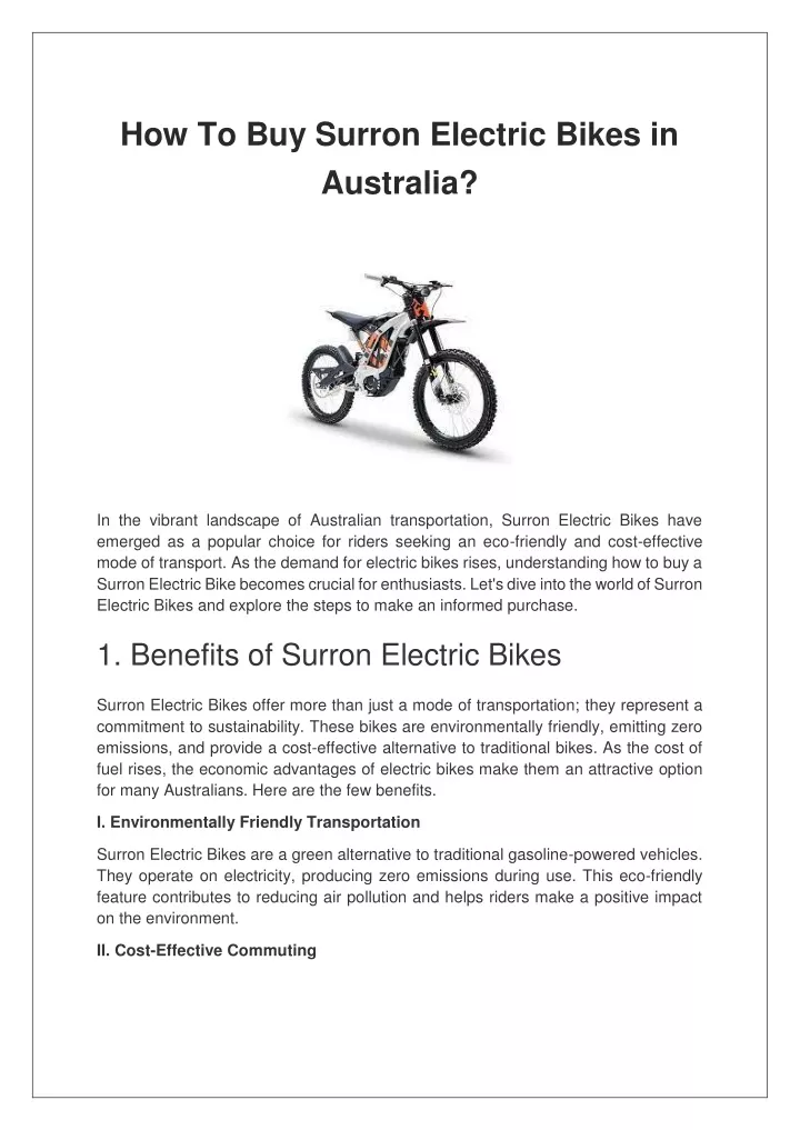 how to buy surron electric bikes in australia