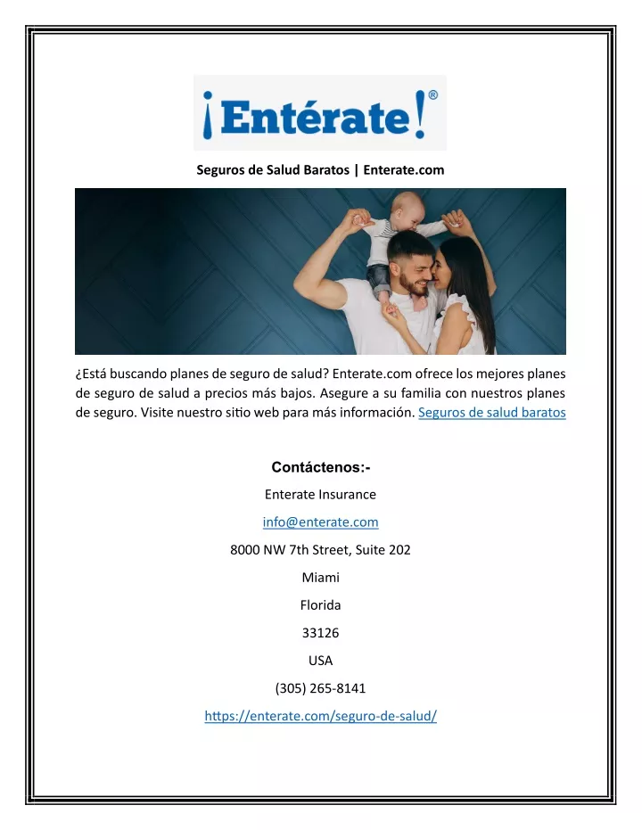 seguros de salud baratos enterate com