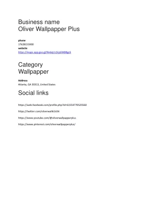 business name oliver wallpapper plus