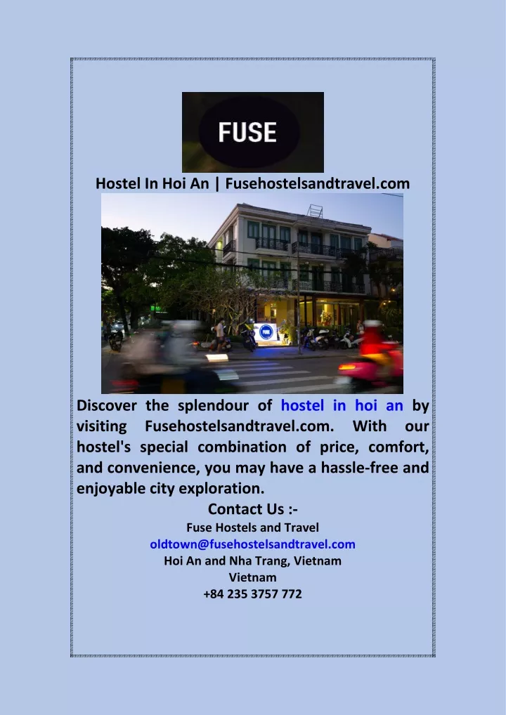 hostel in hoi an fusehostelsandtravel com