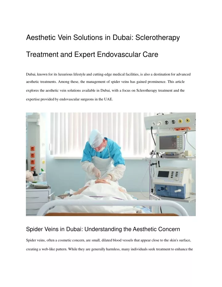 aesthetic vein solutions in dubai sclerotherapy