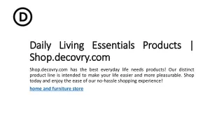Home And Furniture Store | Shop.decovry.com