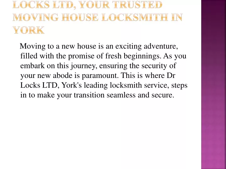 smooth transitions with dr locks ltd your trusted moving house locksmith in york