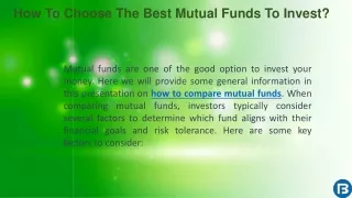 How To Choose The Best Mutual Funds To Invest?