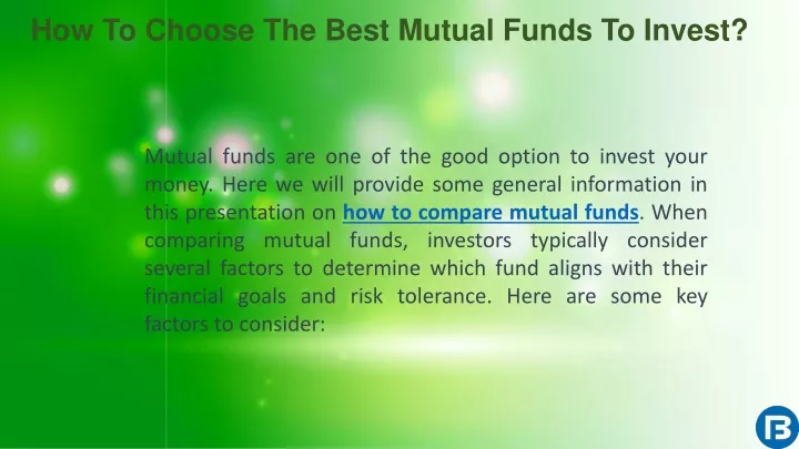 how to choose the best mutual funds to invest