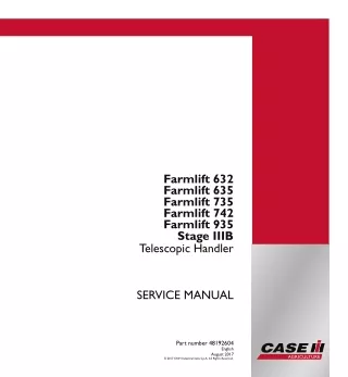 CASE IH Farmlift 735 Stage IIIB Telescopic Handler Service Repair Manual