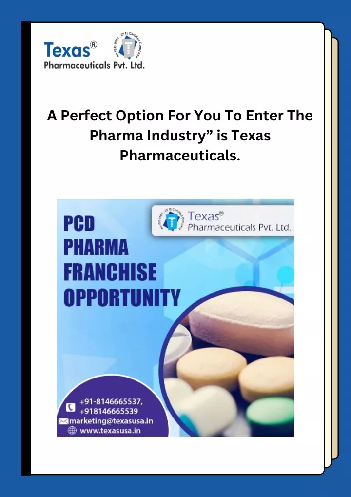 a perfect option for you to enter the pharma